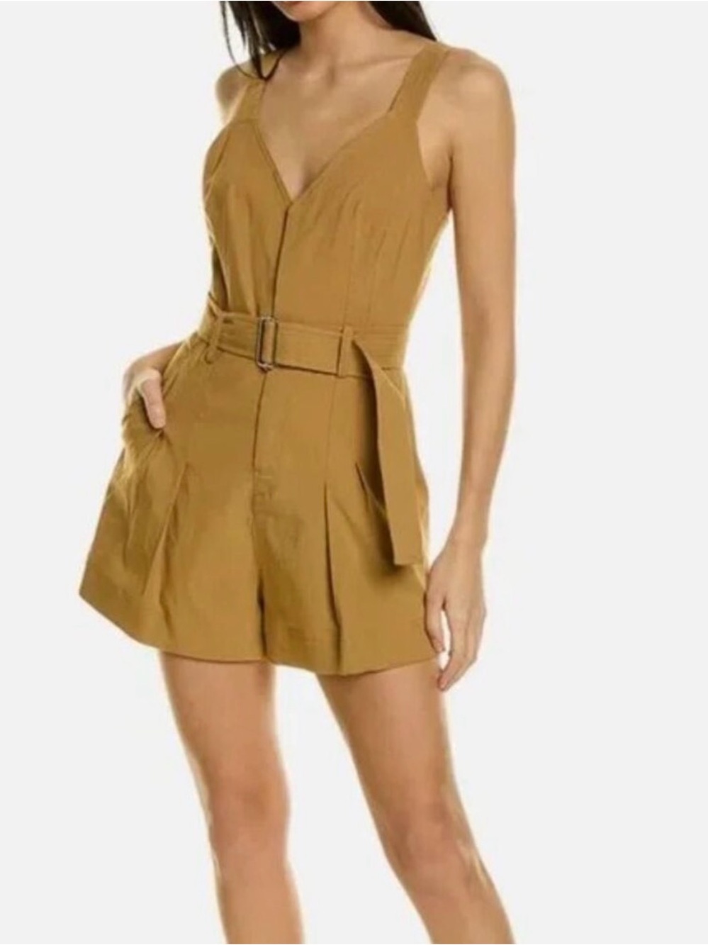 A.L.C. Gracie Belted Romper in Camel